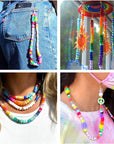 3960Pcs Pony Beads for Friendship Bracelet Making Kit 48 Colors Kandi Beads Set, 2400Pcs Plastic Rainbow Bulk and 1560Pcs Letter Beads with 20 Meter Elastic Threads for Craft Jewelry Necklace