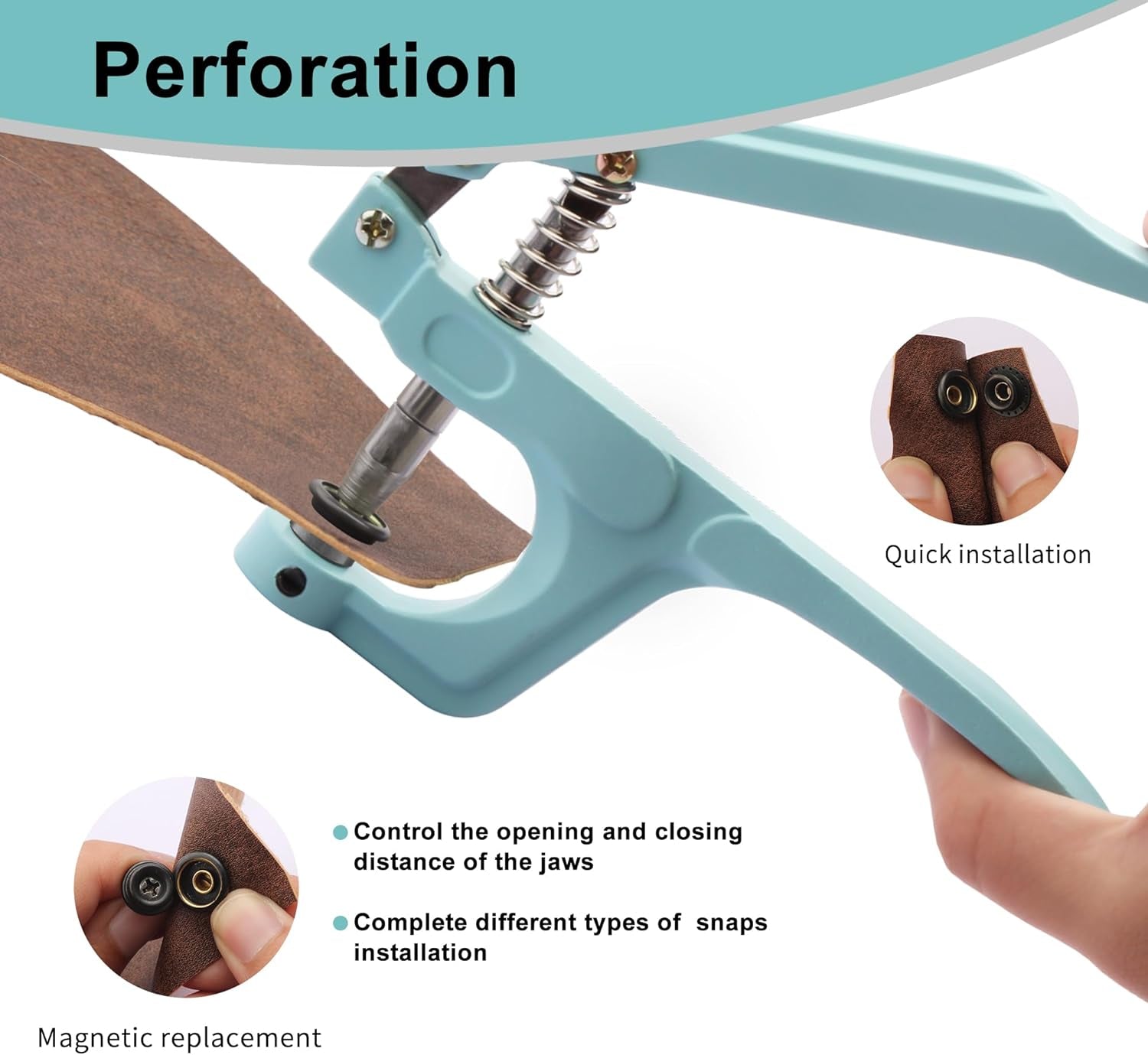 Heavy Duty Snap Fastener Tool Kit， 60 Pcs Canvas Snap Kit,Snap Fasteners Kit 15Mm Stainless Steel Snaps Marine Grade Boat Canvas Snaps for Clothing Leather Boat Cover Fabric………