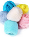 BAODLON 50 Colors Fibre Wool Yarn Roving for Needle Felting Hand Spinning DIY Craft Materials