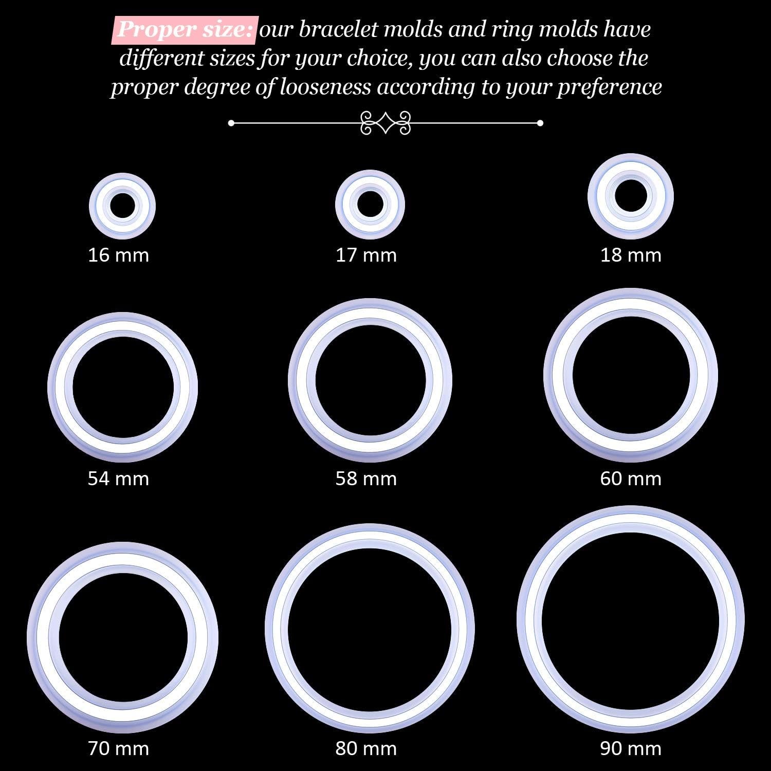 9 Pieces Silicone Bracelet Mold and Ring Resin Casting Mold Set round Epoxy Jewelry Mold Silicone Bangle Ring Mold for Jewelry DIY Crafts Making Supplies