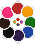 16 Pack Washable Ink Pads for Kids, 7" Large round Stamp Pads for Finger Painting Rubber Stamps