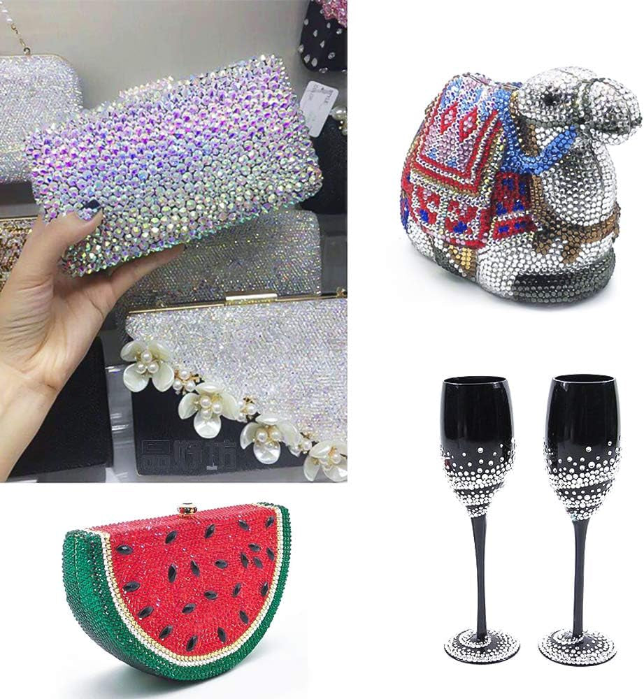 5040Pcs Clear Rhinestones for Crafts, Flatback White Nail Gems, Craft Glass Diamonds Stones with Tweezers and Picking Pen, SS6-SS20 Crystal