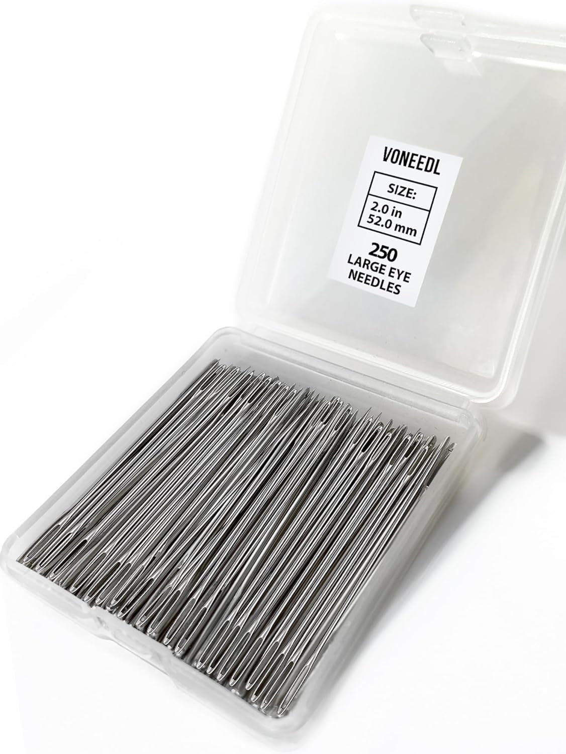 55 PCS Large Eye Sharp Needles - Easy to Thread Big Eye Sewing Needles, Embroidery Needles (6 Sizes)