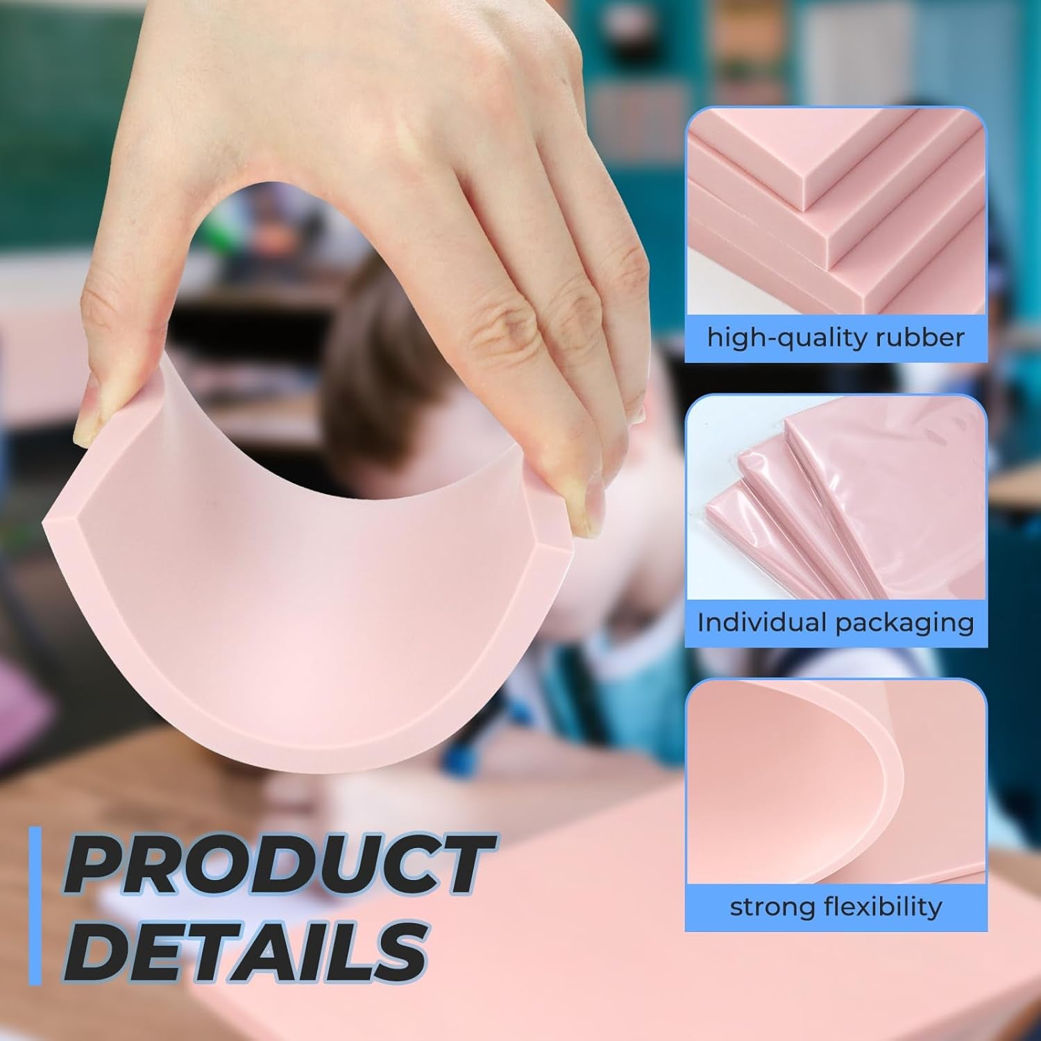 10 Pack 4" X 6" Pink Rubber Linoleum Blocks Rubber Carving Blocks Stamp Making Kits for Printmaking, Stamp Soft Rubber Crafts