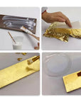 Gold Leaf Adhesive,Gilding Adhesive,Gold Leaf Glue for Craft, Arts, Wood Use (100Ml + Brush + Gloves)