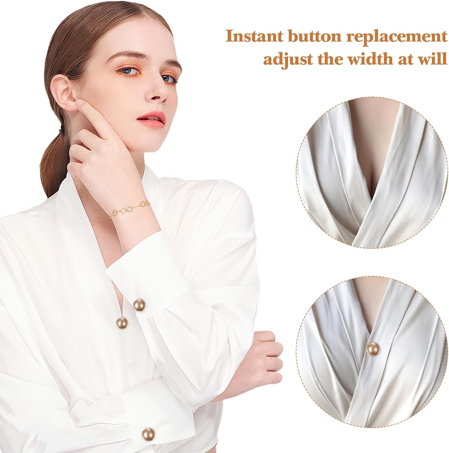 Women Shirt Brooch Pins: 25Pcs Pearl Cover up Button Pin Safety Brooch Buttons - No Sew Metal Tie Tacks Clips for Clothing Dress Supplies Decoration