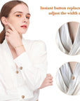 Women Shirt Brooch Pins: 25Pcs Pearl Cover up Button Pin Safety Brooch Buttons - No Sew Metal Tie Tacks Clips for Clothing Dress Supplies Decoration