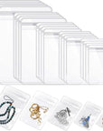 160 Pcs Clear PVC Jewelry Bags Plastic Transparent Jewelry Pouches Rings Earrings Storage Bags anti Tarnish Lock Bags Plastic Small Zipper Bags for Holding Jewelries(5 Sizes)