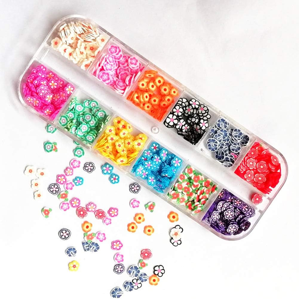 2 Boxes of Crystal Mash Clay Strip Flowers Fruit Slices Apples, Strawberries, Watermelons Nail Crafts Making, Decorations Scrapbook DIY Crafts