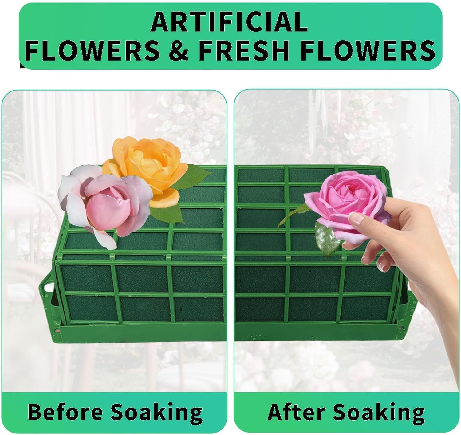 Floral Foam Cage Flower Holder with Floral Foam for Fresh Flowers Artificial Flowers for Table Centerpiece Floral Arrangement,Wedding Holiday Christmas Decorations(Floral Tape X2,Floral Wire X20)