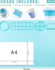 Silicone Craft Mat 20X16 Inch Large Silicone Art Mat with Detachable Cup Painting Mat with 10 Painting Brushes Silicone Drawing Mat Sheets for Kids Adult DIY Accessories (Blue)