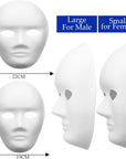 36 Pieces Paper Mache Masks White DIY Craft Paintable Mask Cosplay Mask Halloween Party Decor for Women Men, 2 Sizes