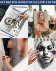 9" X 12" Sketch Book, Hardcover Sketchbook, Top Spiral Bound Sketch Pad, 100 Sheets (68Lb/100Gsm) Drawing Paper Pad, Art Supplies for Adults for Kids Drawing Notebook.