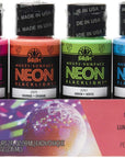 4 Bottle Multi-Surface Acrylic Paint Set, 2Oz, Neon Blacklight Colors