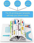 3D Printer Drawing Molds Paper Stencils for 3D Printing Pen, Printing Paper Painting Graffiti Template for 3D Pen Kids DIY Gift Present, 20 Sheets 40 Patterns with a PVC Transparent Board.