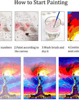 6 Packs Abstract Paint by Number for Adults Canvas, Easy Acrylic Landscape Paint by Numbers Kit for Adults Beginner, World Famous Scenic Spots Oil Painting Kits, Gifts Wall Decor 7.8X11.8Inch