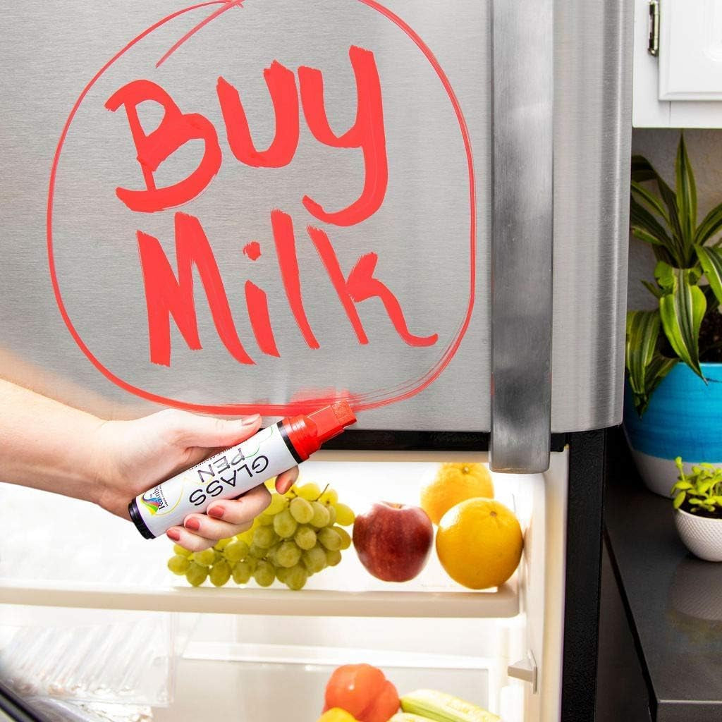 Glass Pen Window Marker: Jumbo Liquid Chalk Window Markers for Glass Washable, Car Marker or Mirror Paint Pen - Car Windows, Storefront Windows &amp; Party, Holiday (3 Pens - Black &amp; White - Wide Tip)