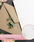 50 Sets Pure Cotton Watercolor Cards 140Lb/300 GSM Postcards with Envelopes for Art Painting Creative Thank Notes, 4X6 Inch