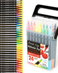 Dual Tip Markers for Kids, Washable Set, Art with Stand Portable Box, Gift for Kids (24 Colours)