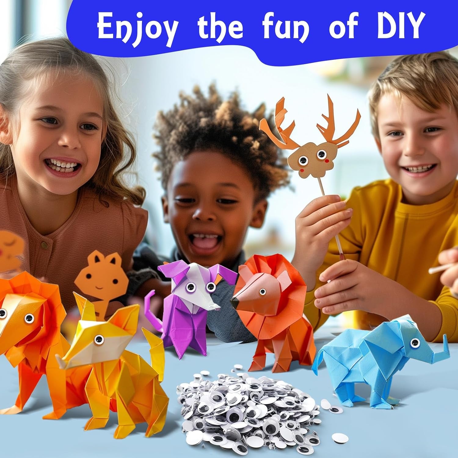 1200Pcs Black Wiggle Googly Eyes, 3D round Plastic Sticker Eyes, Self-Adhesive Eyes DIY Scrapbook Crafts Decoration, Crafts Gifts for Kids Age 4+ (4Mm-12Mm)