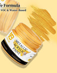 Metallic Gold Acrylic Paint, 100Ml Gold Paint, Gold Leaf Paint for Metal, Wood, Headstone, Painting, Non Toxic Non Fading