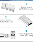 8 Pieces 10X3 Mm Flat Leather Magnetic Clasps Bracelet Jewelry Making Magnetic Clasps Silver Bracelet Metal Clasp and Closures DIY Magnetic Locking for Jewelry Bracelet Craft Making Supplies