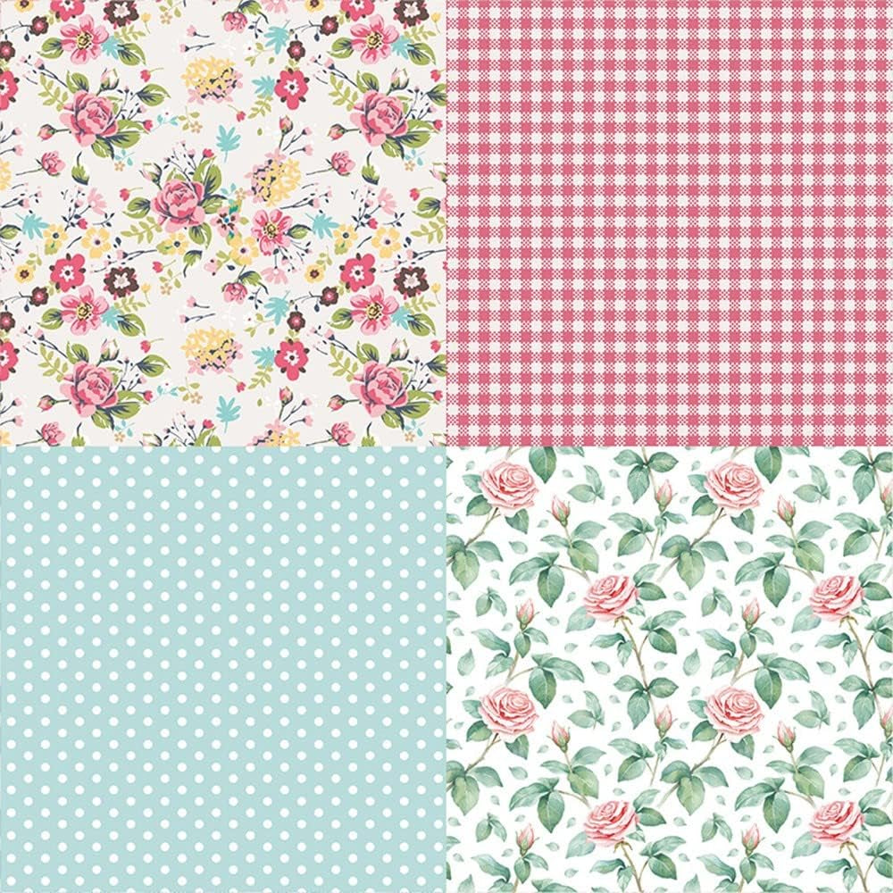 Scrapbook Paper Pack 6X6,Spring Scrapbook ,Vintage Scrapbooking Supplies,12 Designs Retro Floral Pattern Paper 24 Sheet Decorative Paper for Card Making Scrapbook Decoration,Photo Album Decor