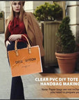 Clear PVC DIY Tote Bag Handbag Making Kit Handmade Gift Bag Craft Accessory Tool Set Birthday Holiday Gift Bag (R)