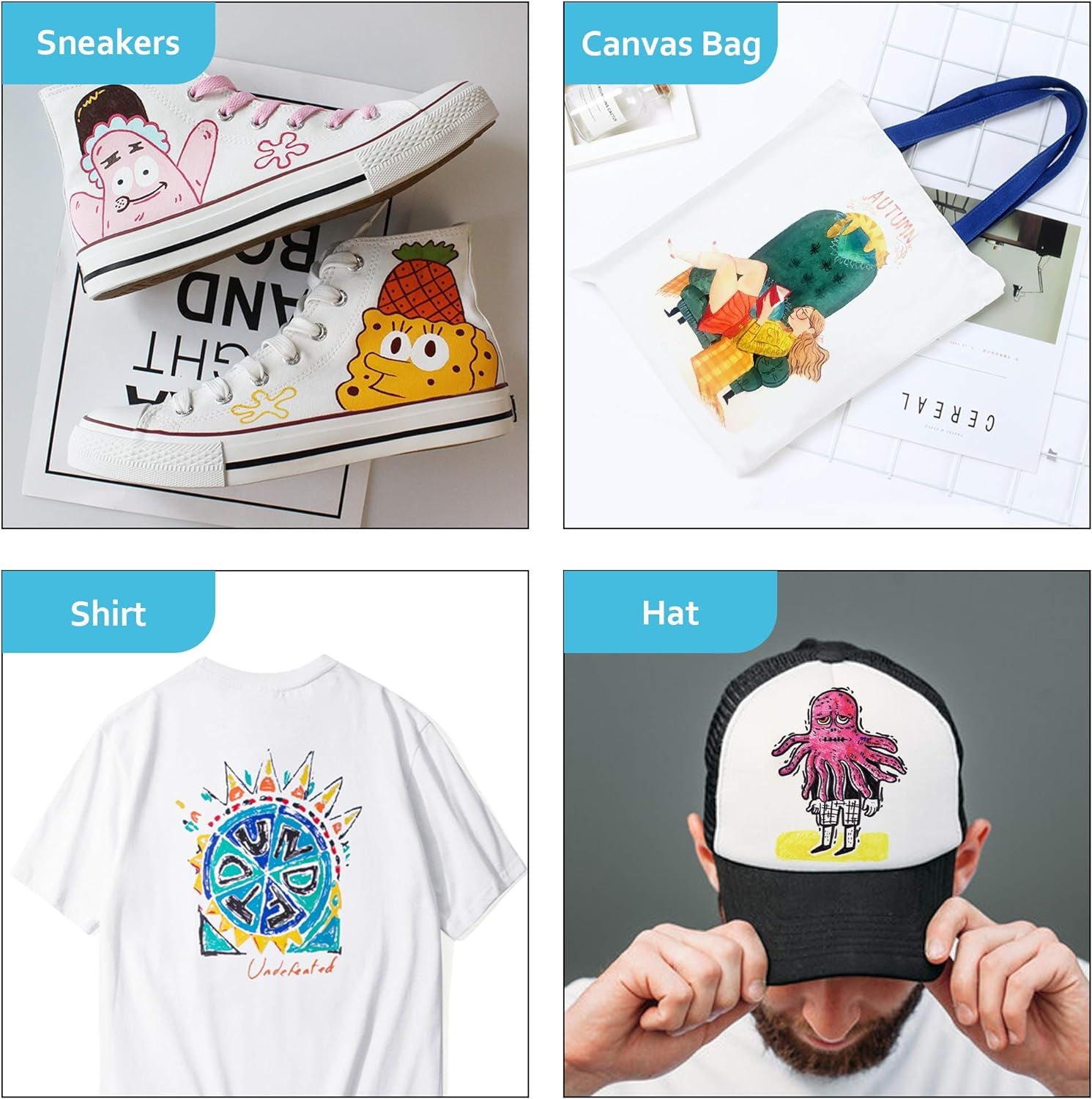 Fabric Markers, 36 Colors Permanent Fabric Pens for Writing Painting on T-Shirts Clothes Sneakers Canvas, Child Safe & Non-Toxic for Kids Adults