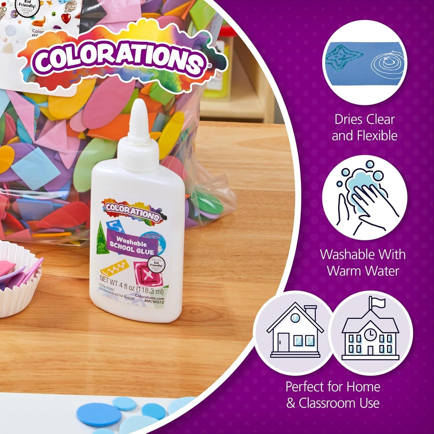 Washable School Glue, 4 Oz., Set of 12 (Item # MCWG12)