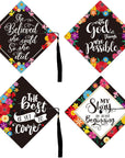 12 Pcs Graduation Caps Topper Stickers Cap Topper Decorations for Graduation Grad Hat Decorations Graduation Cap Decorations Caps Topper Graduation Gift for Women Grad Party Favors