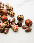 500 PCS Wooden Beads for Jewelry Making Adults, Painted Assorted African Beads, Macrame Supplies Beads, Craft Jewelry Wood Beads for Bracelets & Necklace, Large & Small round Barrel Tubular