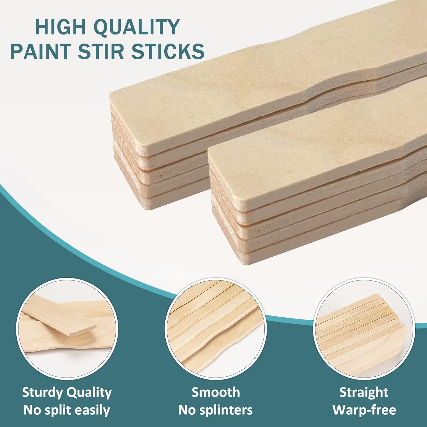 30Pcs Paint Stir Sticks, 12 Inch Wooden Paint Stirrers for Mixing, Paint Sticks for Library Markers or Garden Plant Labels, Mixing Sticks for DIY Craft Sticks