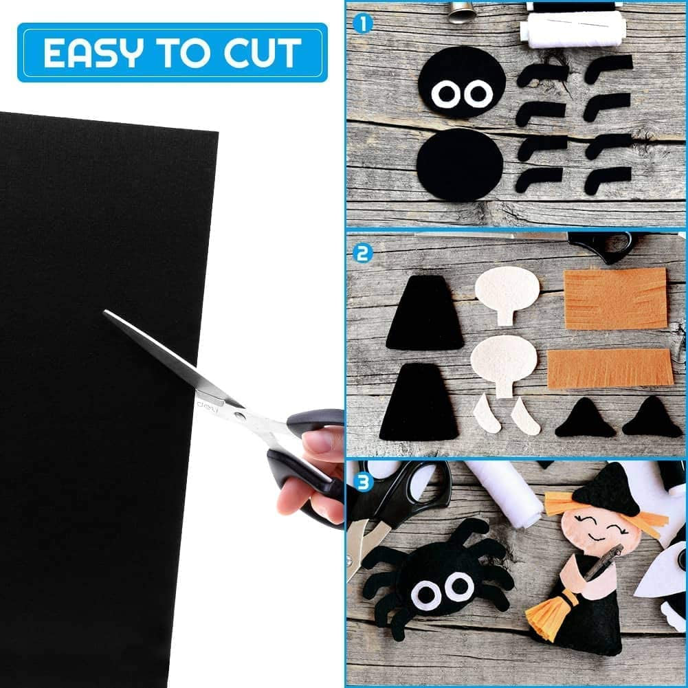 Adhesive Felt Sheet Black Felt 8.3X11.8In 1Mm Fabric Adhesive Sticky Back Felt Sheets for Art and Craft Making (13PCS)