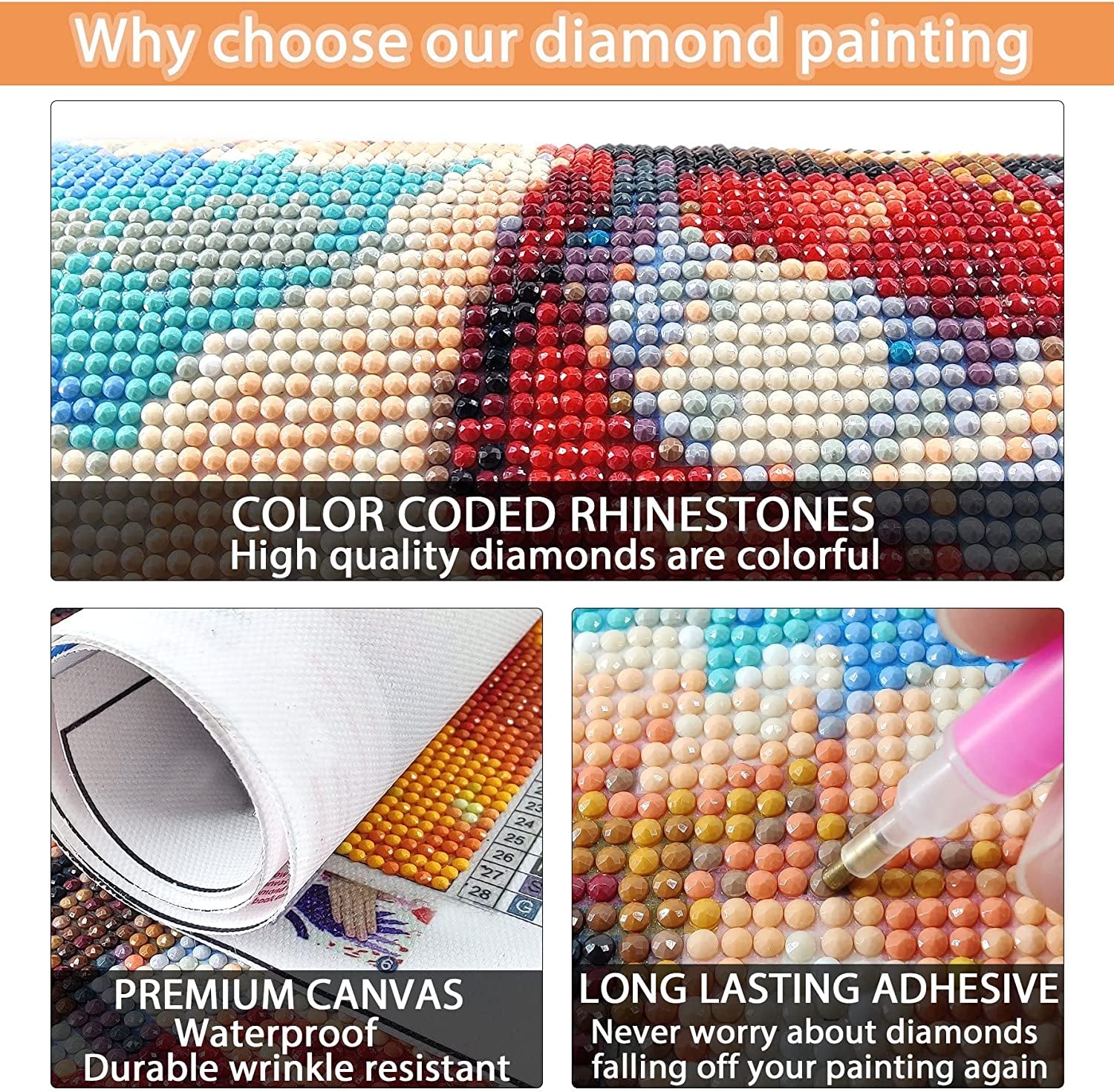 5D Diamond Art Kits for Adults Beginners 6 Pack - DIY Van Gogh Diamond Art Paint with Diamonds round Full Drill Diamond Dots Painting for Adults Kids Sunflowers Gem Art Pictures Art Wall Decor