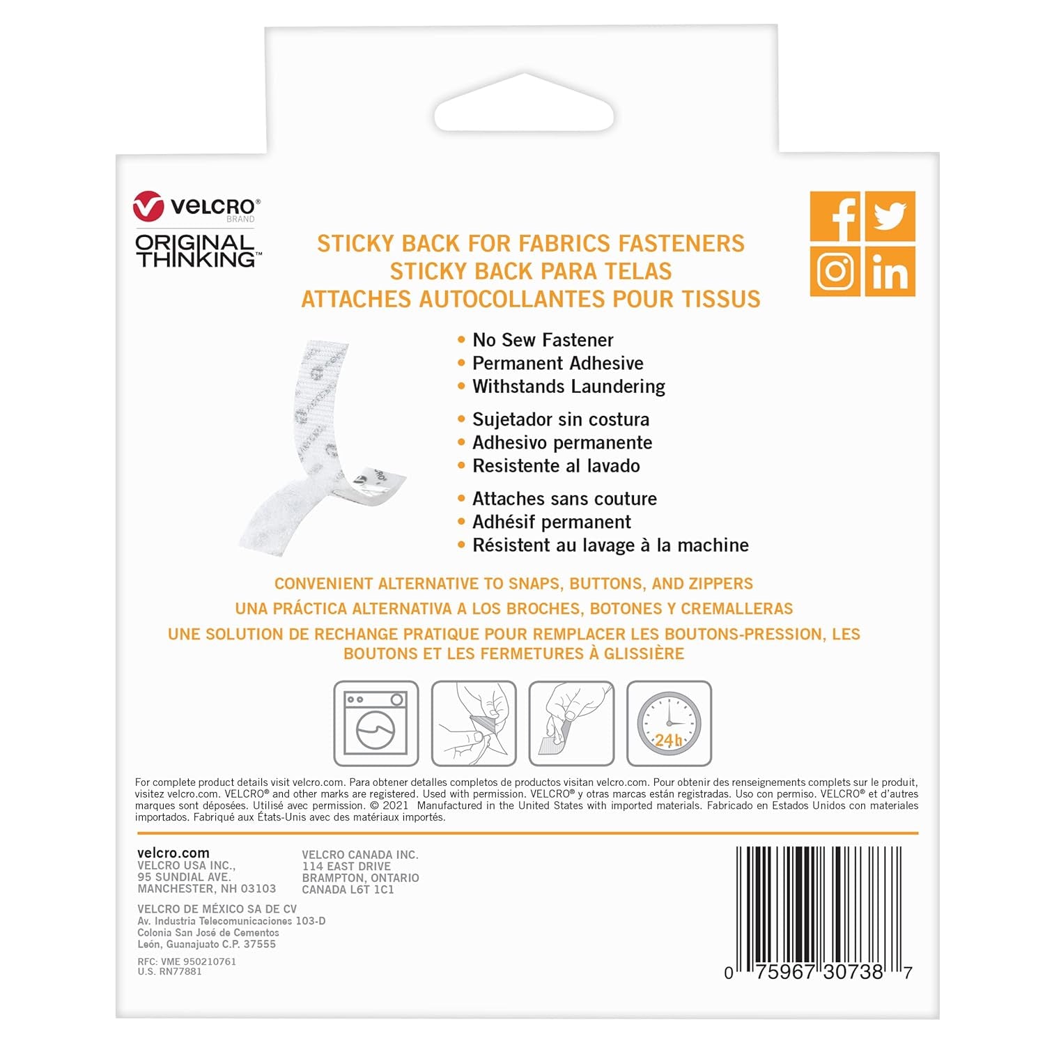 Sticky Back for Fabrics, 10 Ft Bulk Roll No Sew Tape with Adhesive, Cut Strips to Length Peel and Stick Bond to Clothing for Hemming Replace Zippers and Snaps, Black