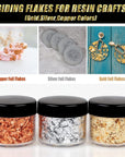 Gold Foil Flakes, 24 Color, Metallic Foil Flakes, Gilding Flakes, Gold Leaf Flakes, Gold Flakes for Resin, Nails, Painting, Crafts
