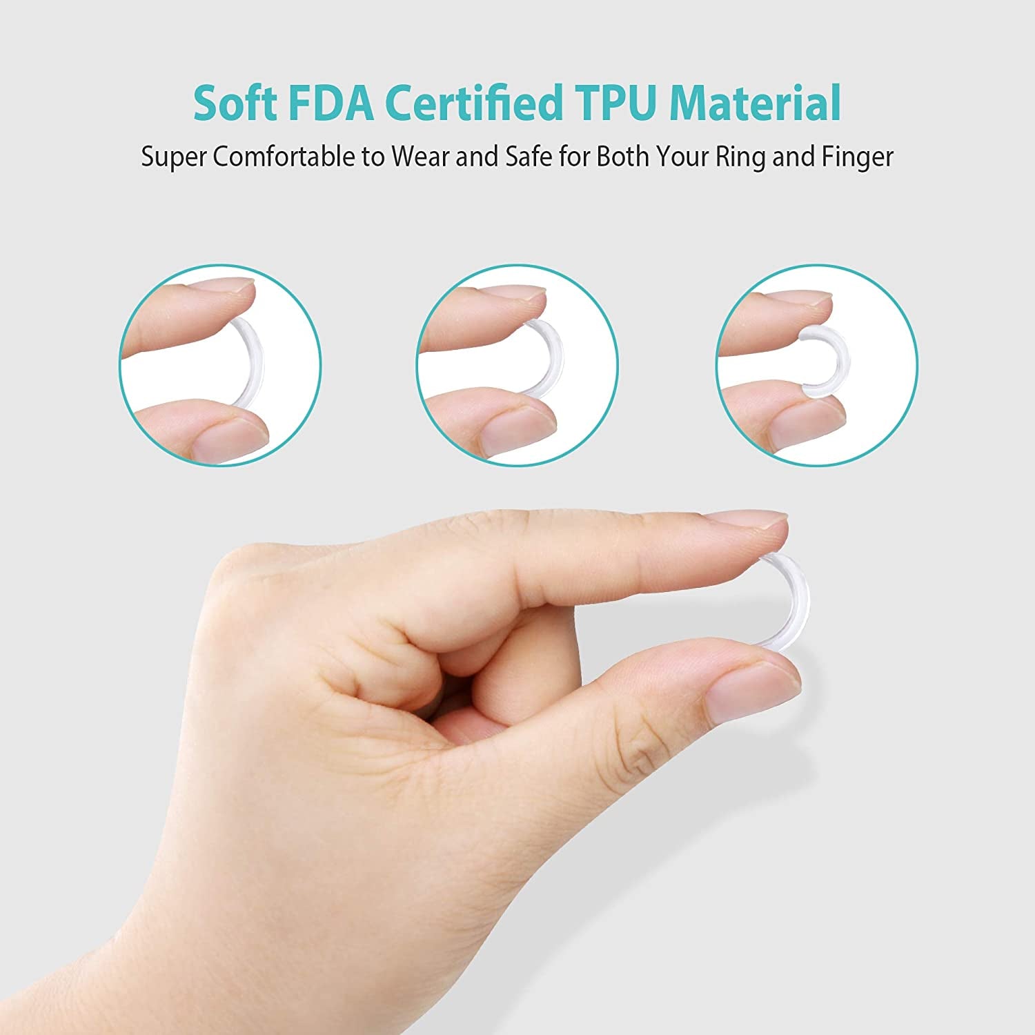 Invisible Ring Size Adjuster for Loose Rings Ring Adjuster Sizer Fit Any Rings Ring Guard Spacer (Clip-On, 8 PCS)