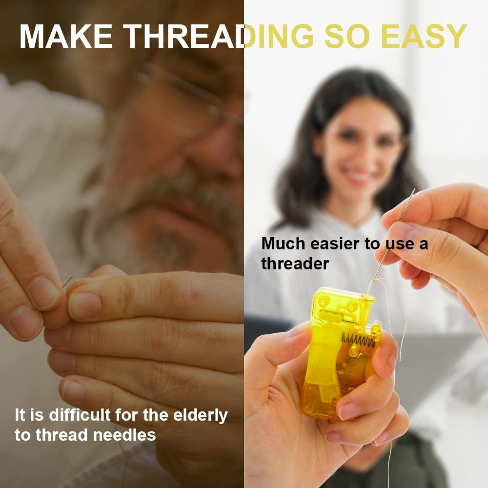 5 Pcs Automatic Needle Threader Easy Needle Threader Tool Self-Thread Guide Plastic Sewing Accessories Sewing Needle Device for Hand Stitching and Sewing Machine Quick Needle Threading