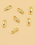 4Pcs/Set 14K Solid Yellow Gold Jewelry Lobster Clasp Bead Open Jump Ring (8Mmx3Mm)