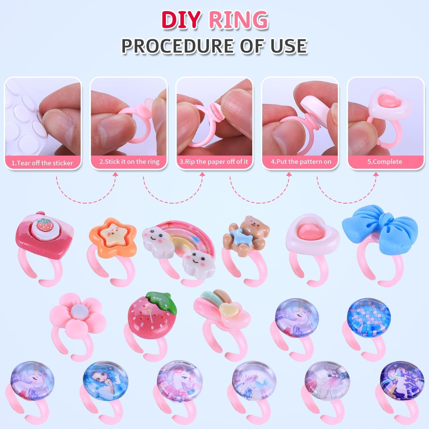 3200 Pcs Unicorn Jewelry Activity Kit,Clay Beads Bracelet Making Kit,Flat College Style Beading for Friendship Jewelry Making,Crystal Time Gem Ring Gifts,Diy Crafts for Teen Girls