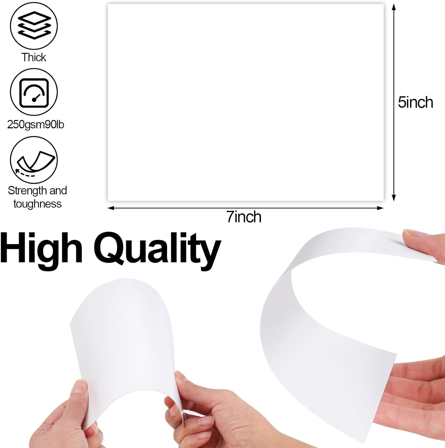56 Pack 5X7 Cardstock Paper, White Blank Cardstock, 250GSM Thick Paper, Blank Heavy Weight 90 Lb Cardstock, Printing Paper for Making Invitations, Announcements, Photos, Postcards so On