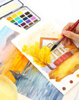 Professional Watercolor Paint Brushes, Mop Paintbrushes, 9 Pcs, Synthetic Squirrel Hair, Art Supplies for Painting, Great Watercolor Set for Artists, Amateur Hobbyists and Painting Lovers
