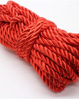 U Pick 10Yds 5Mm 3 Braided Cord Decorative Twisted Satin Polyester Twine Cord Rope String Thread Shiny Cord Choker Thread (01 Red)