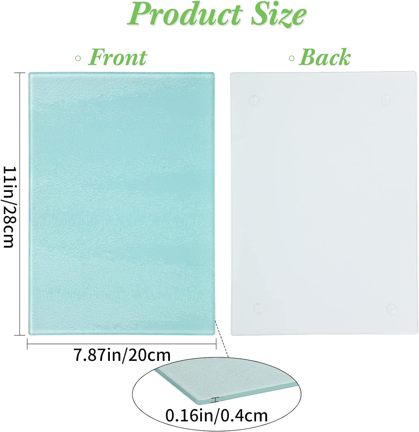 2 Pieces Sublimation Tempered Glass Cutting Board, Textured Sublimation Blank Supplies for Heat Press Machine (8 X 11 Inch)
