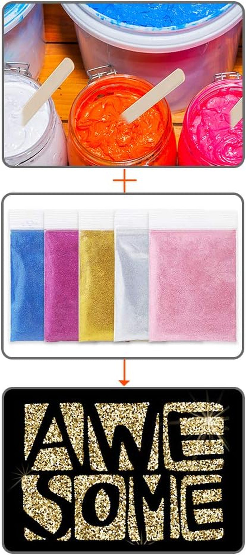 42 Pieces Screen Printing Kit with Instructions, Include 2 Pieces Wood Silk Screen Printing Frames, 5 Colors Fine Glitter, Screen Printing Squeegee, and Waterproof Transparency Films