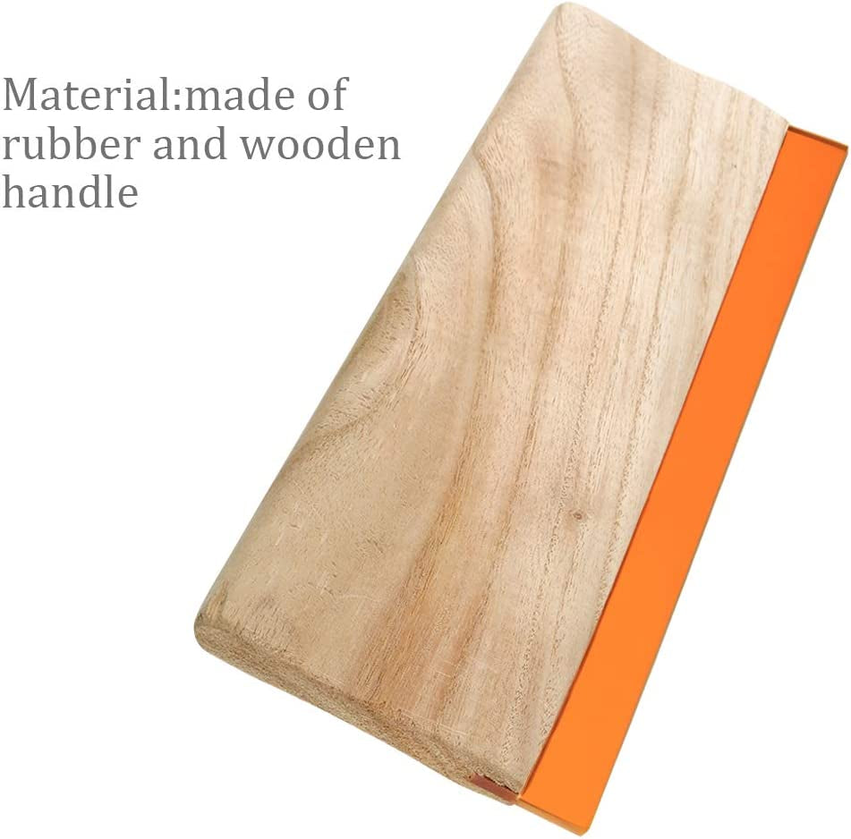 3 Pieces 3 Sizes Screen Printing Squeegee, 75 Durometer Wooden Ink Scraper for Screen Printing Fabric, 5.9 Inch, 9.4 Inch and 13.7 Inch