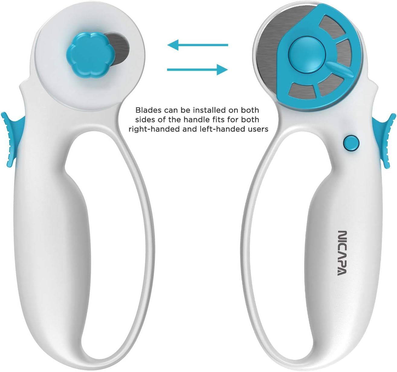 45Mm Rotary Cutter for Fabric with Safety Lock Ergonomic Classic Comfort Loop Rotary Cutter for Crafting Sewing Quilting (Extra 5Pcs 45Mm Replacement Blades Included)