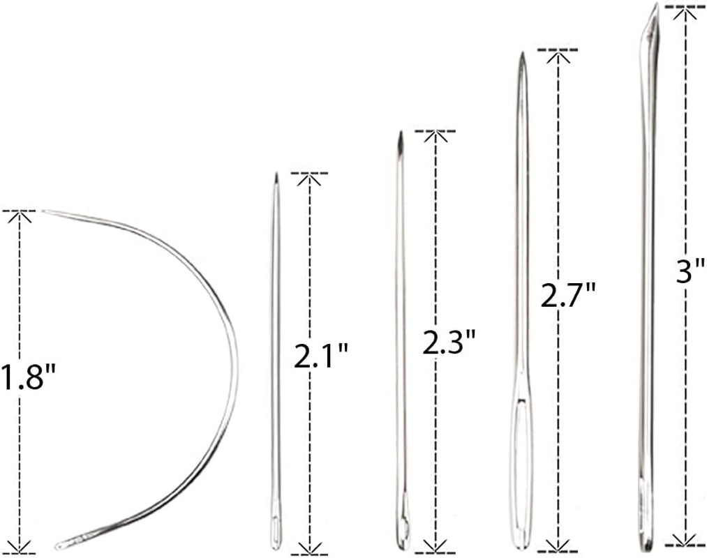 Hand Sewing Needle Kit, Heavy Duty Household Hand Needles for for Home Upholstery Carpet Leather Canvas Repair (7 Pieces)