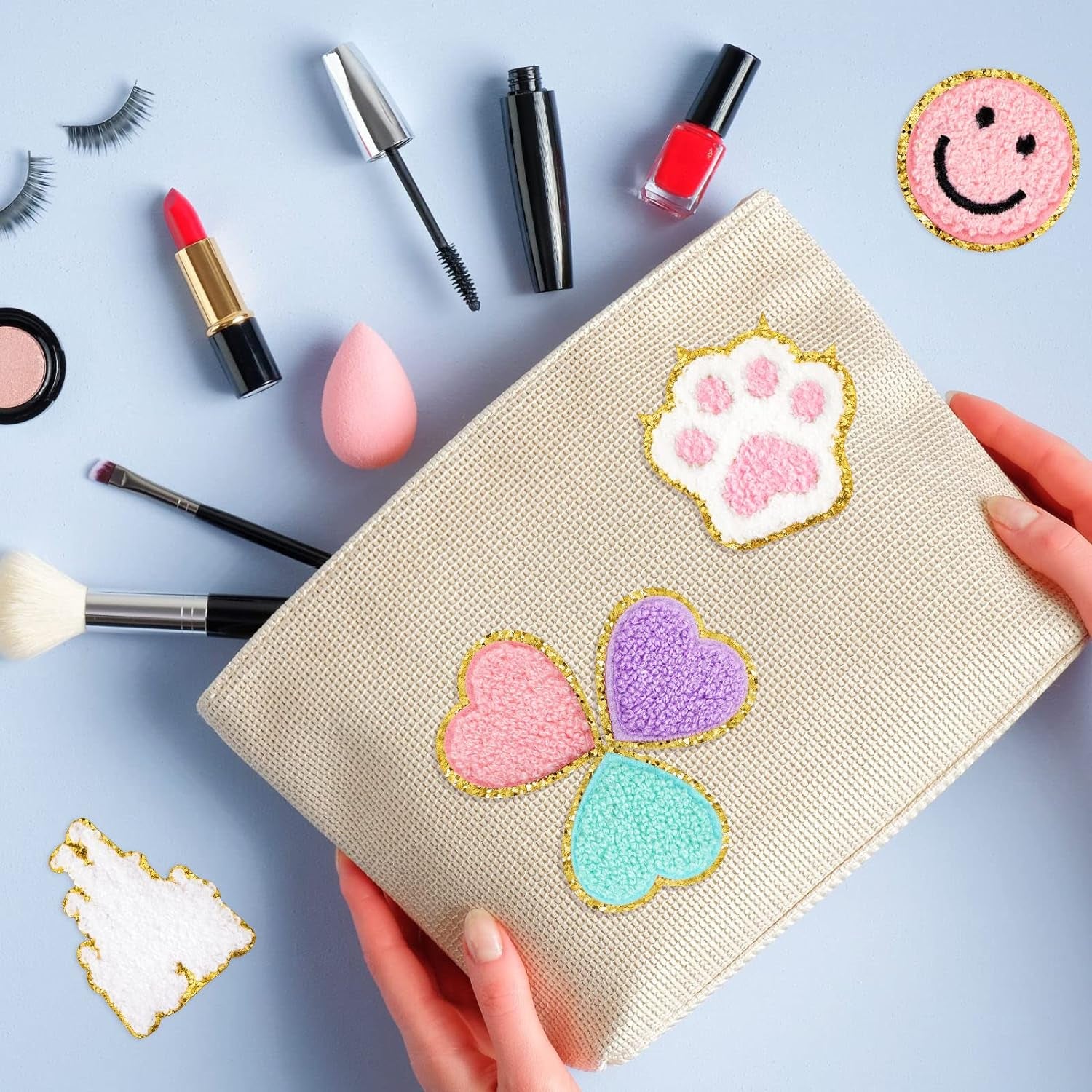 28 Pcs Iron on Patches Colorful Sew Iron on Patch Chenille Embroidered Patches Applique Patches for Clothing Fabric Jackets Jeans Repair Decor Craft (Delicate Style)